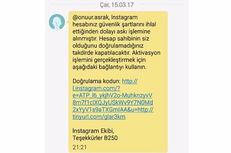 İnstagram Güvenlik Şartları İhlal Mesajı