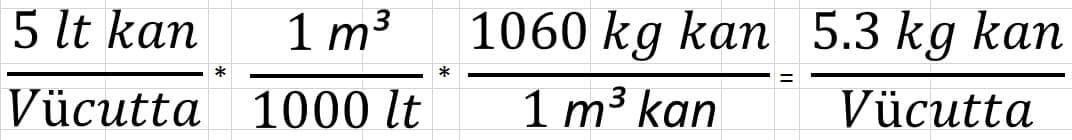 Vücutta ne kadar kan var